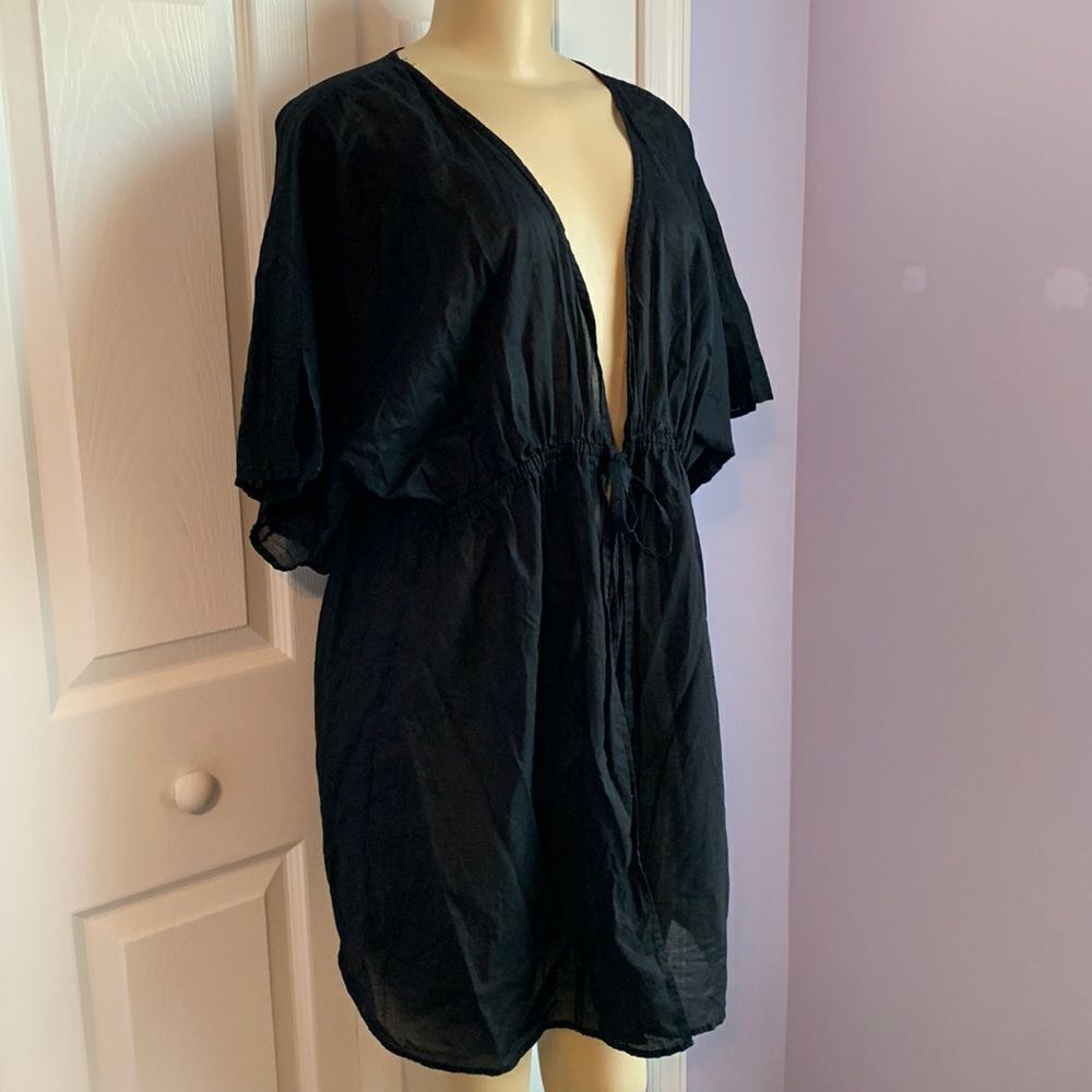 Old Navy Maternity Cotton Swim Cover-Up Dress Black L